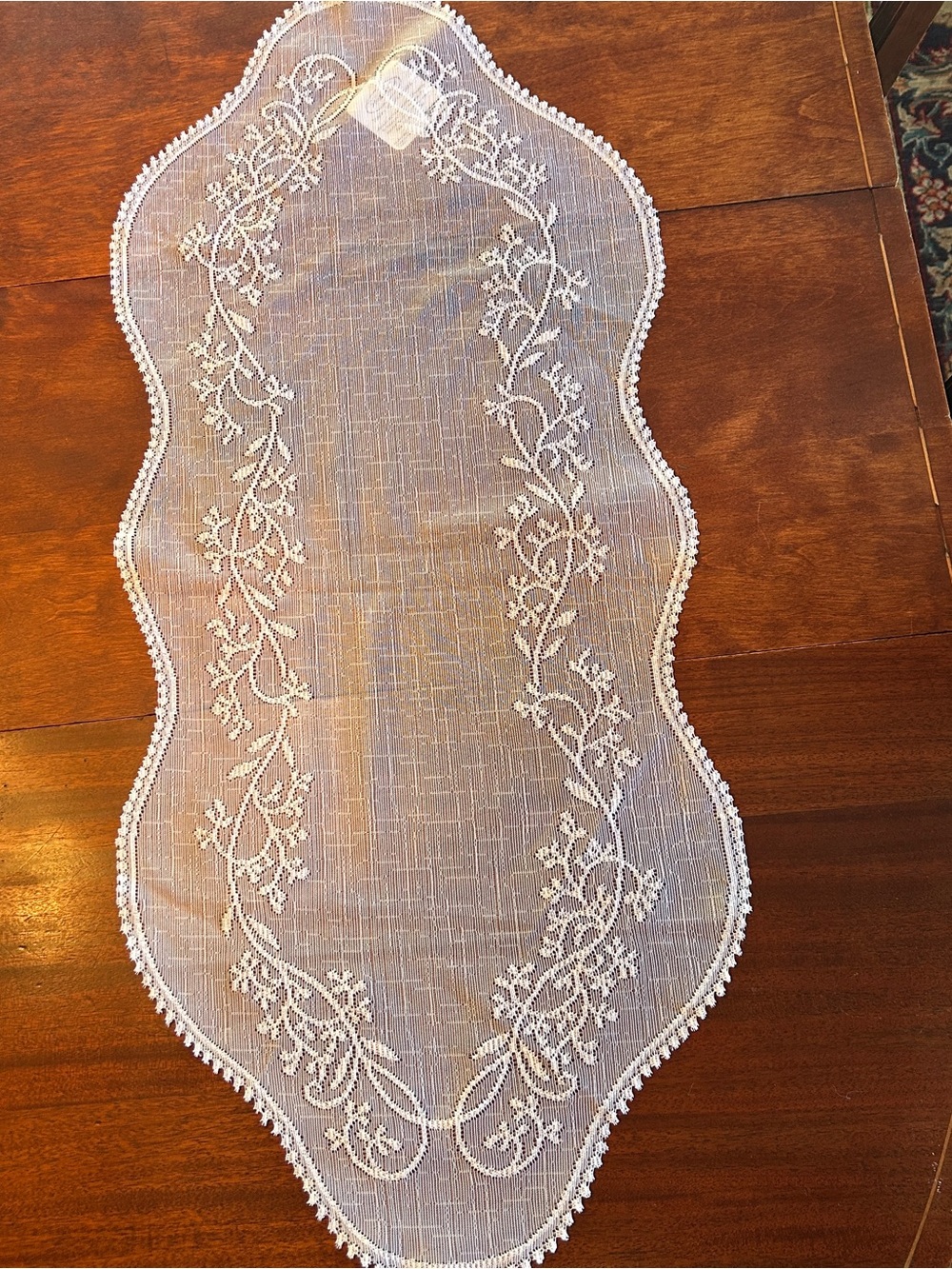 Heritage Lace Sheer Divine White Embroidery Table Runner NWT - Picture 5 of 11